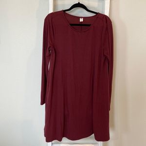 Old Navy | Burgundy | Knit Long Sleeve Dress | Size Large